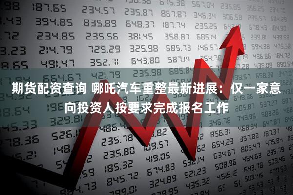 期货配资查询 哪吒汽车重整最新进展：仅一家意向投资人按要求完成报名工作